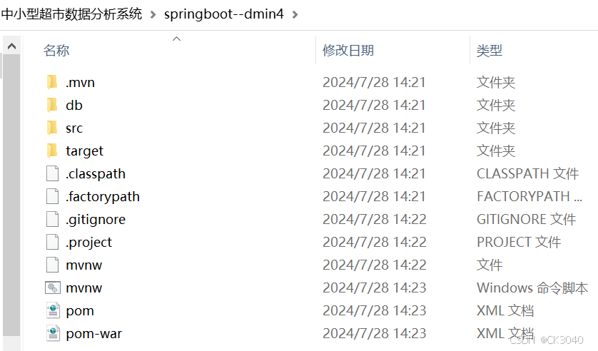 SpringBoot中小型超市数据分析系统dmin4详解:程序、源码、数据库及调试部署全攻略